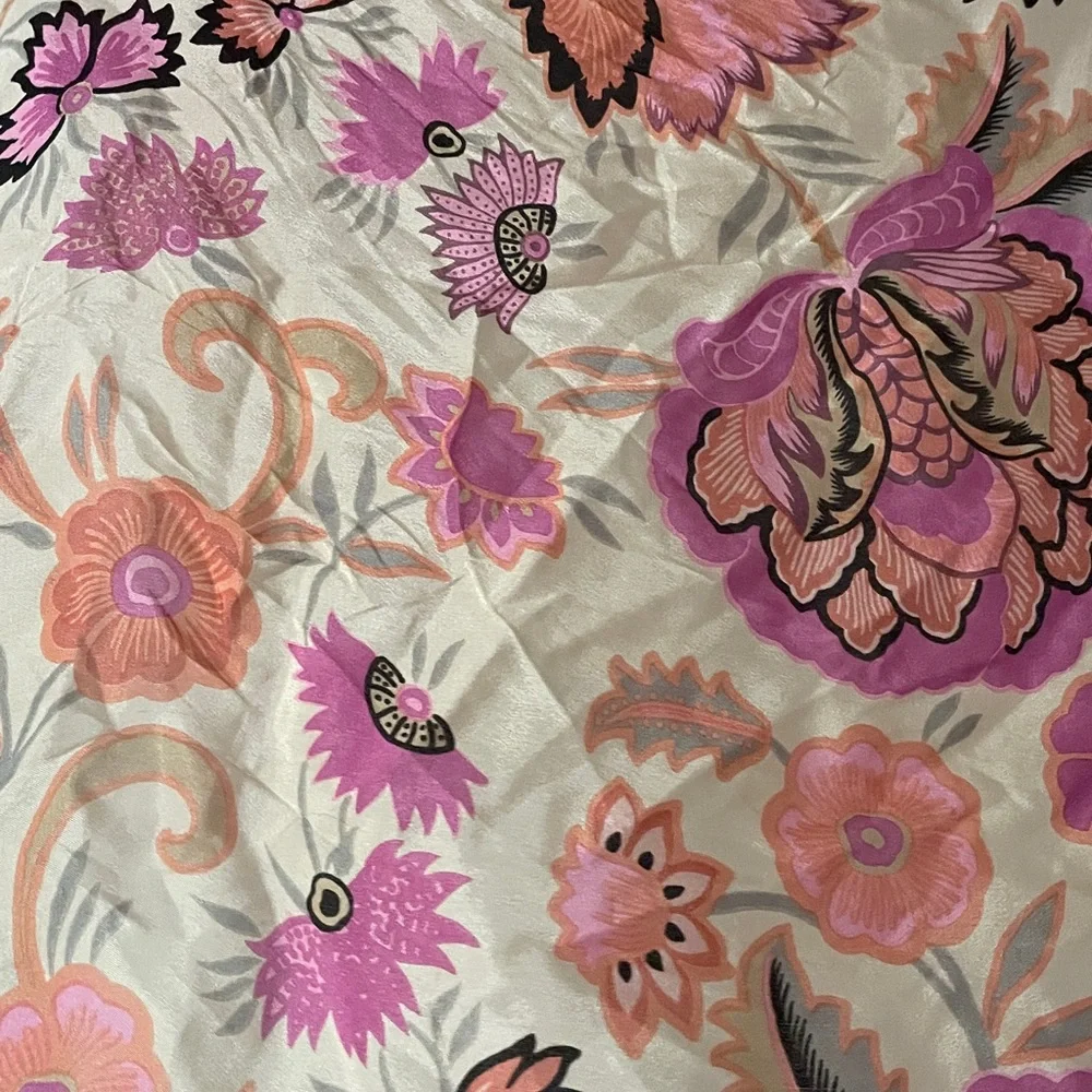 VTG SILK SCARF FLORAL PINK